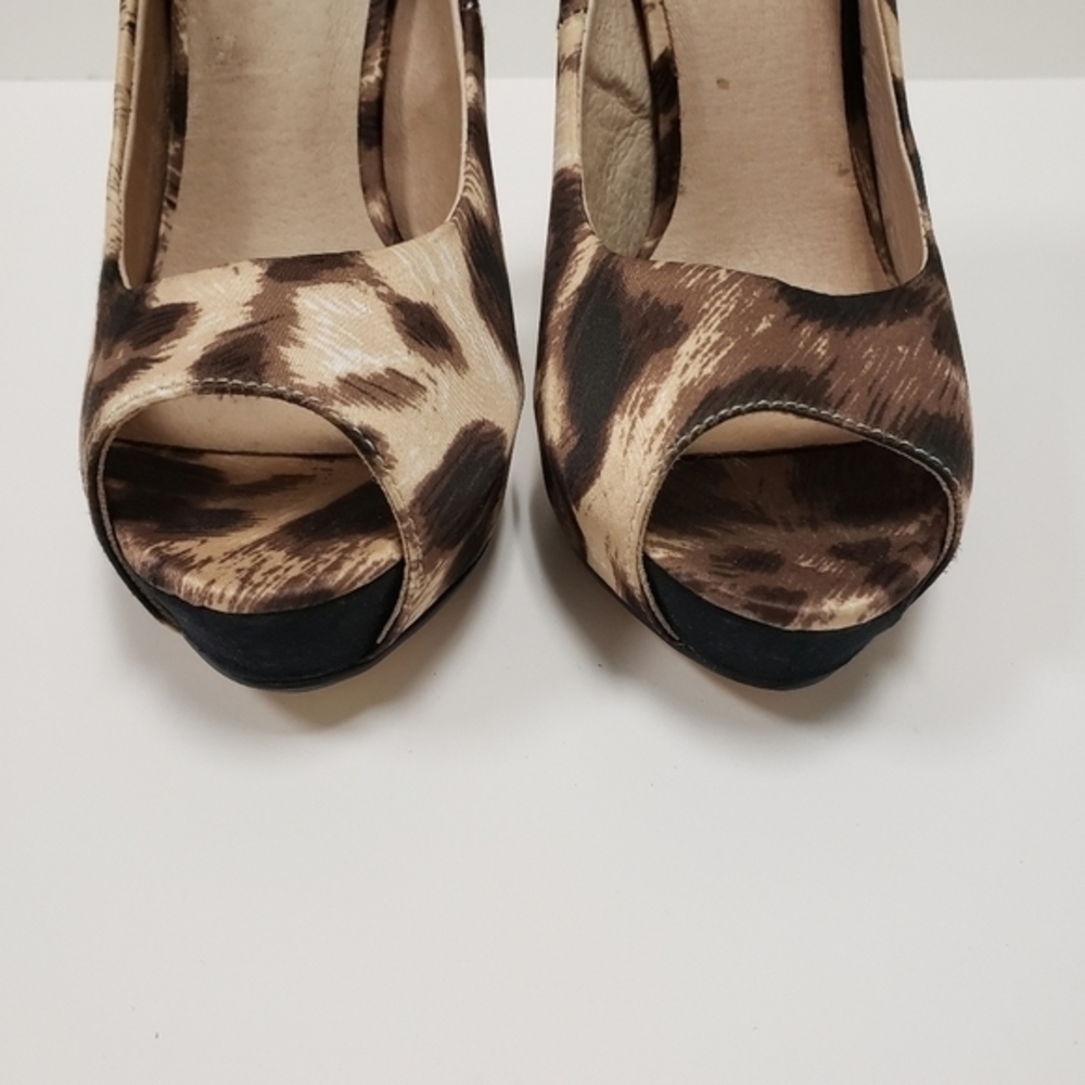 ROBERTO VIANNI Foxy Satin Leopard print hidden Platform high heels NWOT SZ 36 - Picture 9 of 12